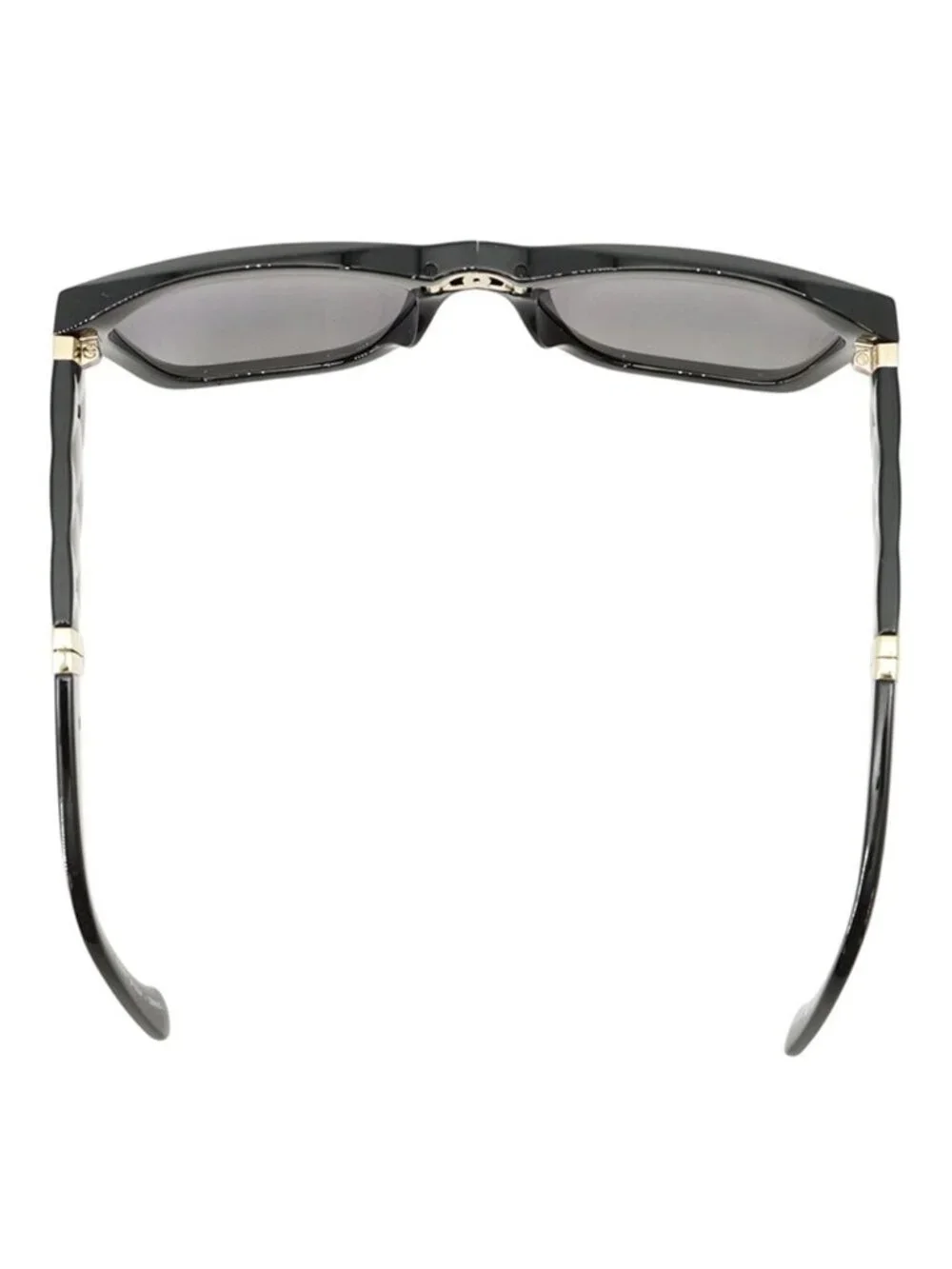 Chanel Sunglasses Foldable Quilted Logo Square Shape Eyewear Black